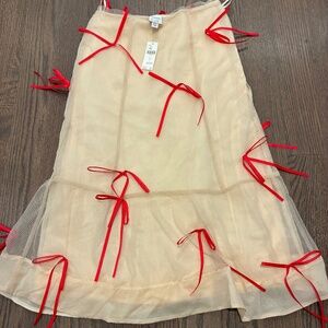 Maeve tulle beige skirt with bows- new with tag size 4